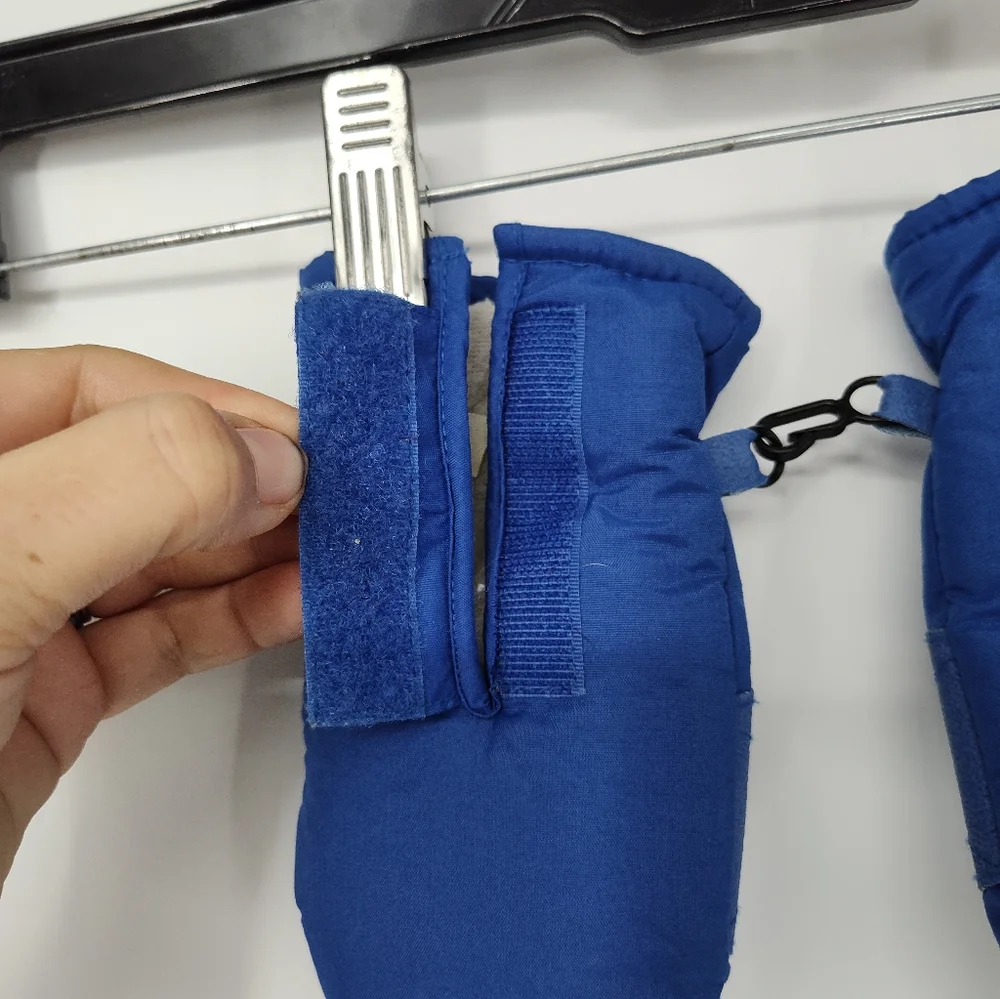 Falls Creek Blue and White Fleece Lined Mittens Size Kids 2-5T